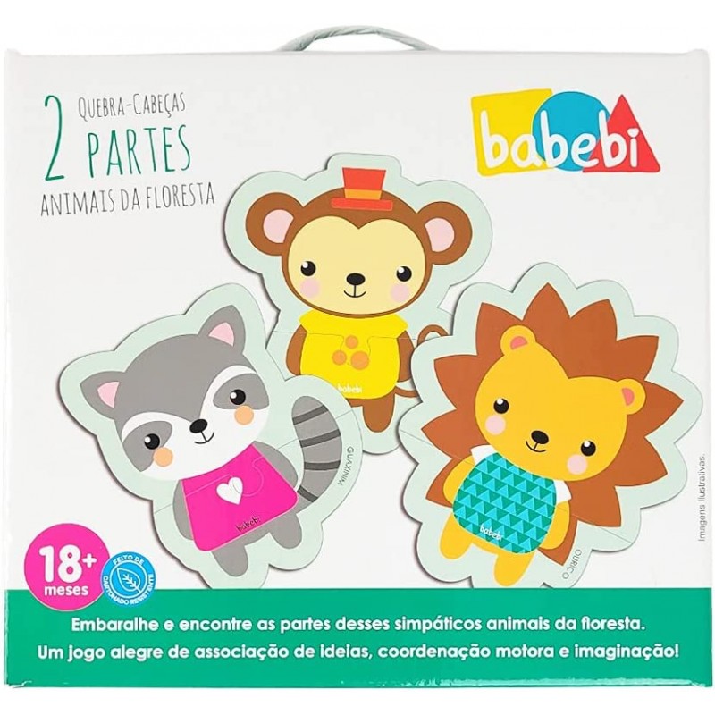 Kit 6 Jogos Quebra Cabeça Animais Safari Infantil em madeira Mdf