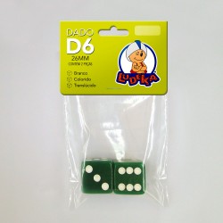 KIT DADOS 26x26x26 mm - VERDE - C/2 UNIDADES
