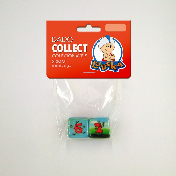 KIT DADOS - 6 LADOS - COLLECT - ALEGRIA - 20x20x20 mm - C/2 UNIDADES - (SOLAPA)