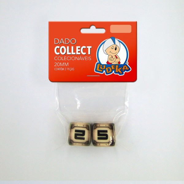 KIT DADOS - 6 LADOS - COLLECT - BLINDADO - 20x20x20 mm - C/2 UNIDADES - (SOLAPA)