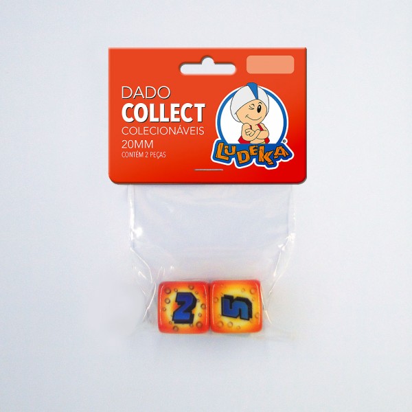 KIT DADOS - 6 LADOS - COLLECT - FRISANTE - 20x20x20 mm - C/2 UNIDADES - (SOLAPA)