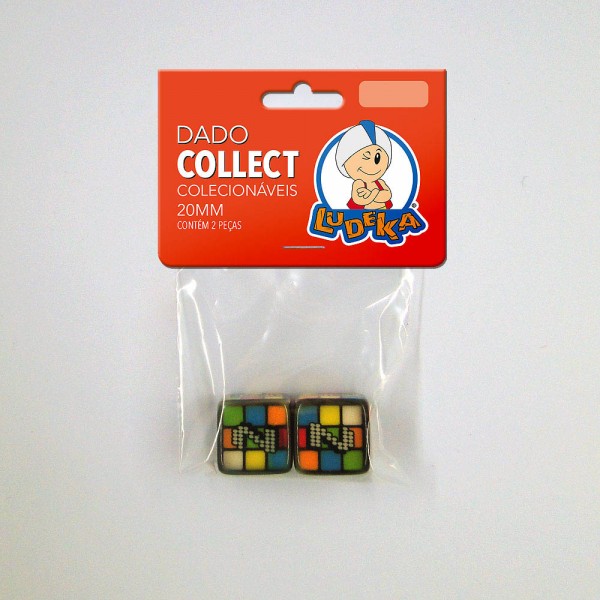 KIT DADOS - 6 LADOS - COLLECT - MOSAICO - 20x20x20 mm - C/2 UNIDADES - (SOLAPA)