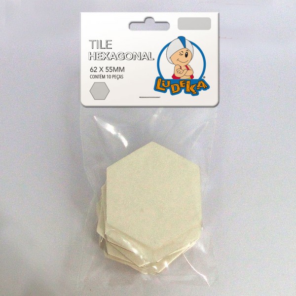 KIT LINHA BRANCA - TILE HEXAGONAL- 63X55 mm - C/10 UNIDADES (SOLAPA)