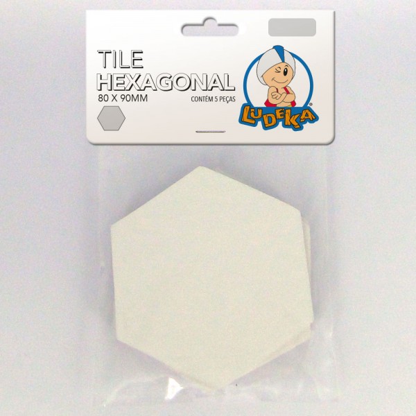 KIT LINHA BRANCA - TILE HEXAGONAL- 80X90 mm - C/5 UNIDADES (SOLAPA)