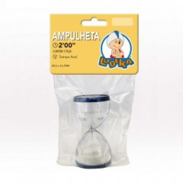 KIT AMPULHETA 2 Min. (110 a 130 Seg.) - 3,5x6,7 cm - TAMPA AZUL