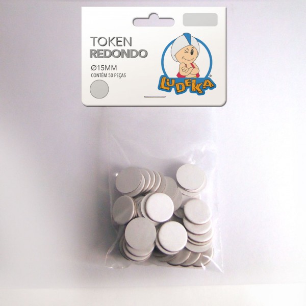 KIT LINHA BRANCA - TOKEN REDONDO - Ø15 mm - C/50 UNIDADES - (SOLAPA) 