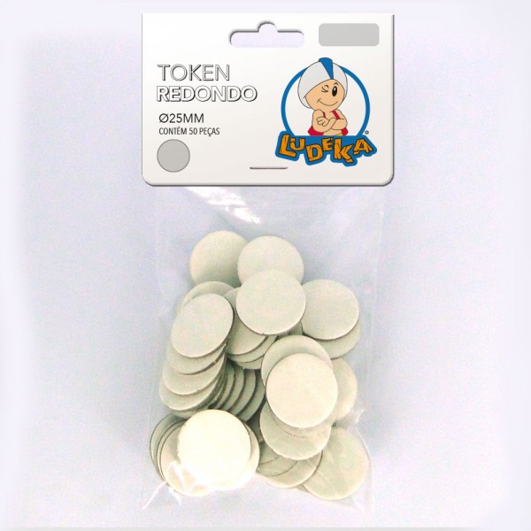 KIT LINHA BRANCA - TOKEN REDONDO - Ø25 mm - C/50 UNIDADES - (SOLAPA)