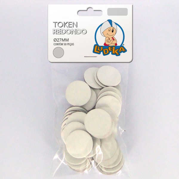 KIT LINHA BRANCA - TOKEN REDONDO - Ø27 mm - C/50 UNIDADES - (SOLAPA)