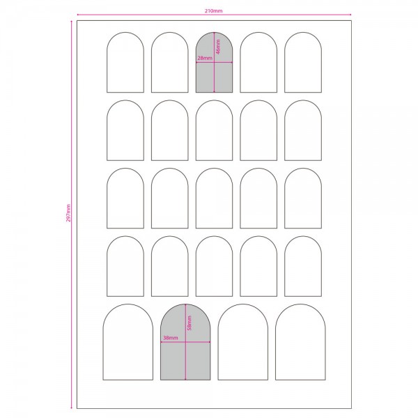 ETIQUETA ADESIVA PERSONAGENS - 38x59 mm (4) / 28x46 mm (20) - (8 folhas - 96 Etiquetas)