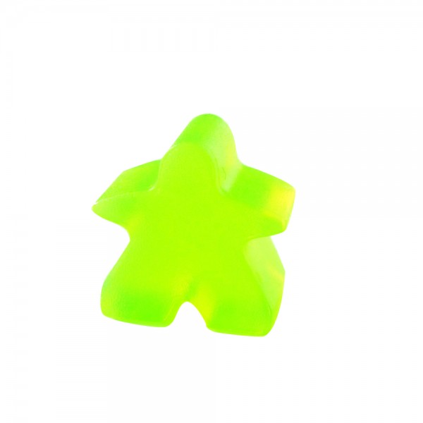 MEEPLE HOMENZINHO PLÁSTICO TRANSPARENTE - VERDE FLUORESCENTE 15x15x9 mm