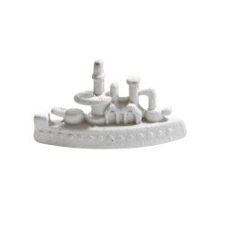 NAVIO DE METAL - BRANCO 25X18X4 mm