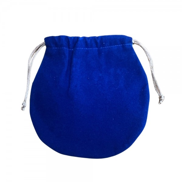 SACO DE VELUDO AZUL - 15x14 cm