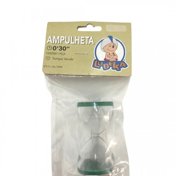 KIT AMPULHETA 30 Seg. (25 a 35 Seg.) - 3,5 x 6,7 cm - TAMPA VERDE