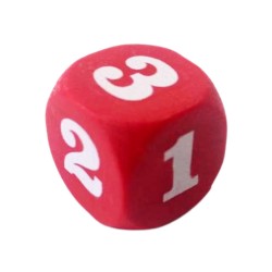 DADO PLÁSTICO VERMELHO NÚMERICO - 16x16x16 mm