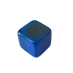 CUBO LISO RESINA AZUL PEROLIZADO - 16x16x16 mm