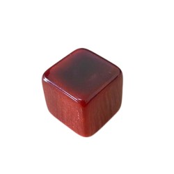 CUBO LISO RESINA VERMELHO PEROLIZADO - 16x16x16 mm