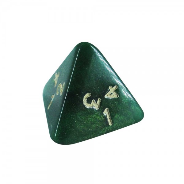 DADO RPG 4 LADOS VERDE PEROLADO - 18x18 mm