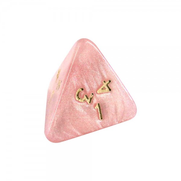 DADO RPG 4 LADOS ROSA PEROLADO - 18x18 mm