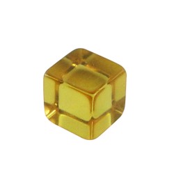 CUBO LISO RESINA TRANSLÚCIDO AMARELO - 16x16x16 mm