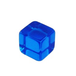 CUBO LISO RESINA TRANSLÚCIDO AZUL - 16x16x16 mm