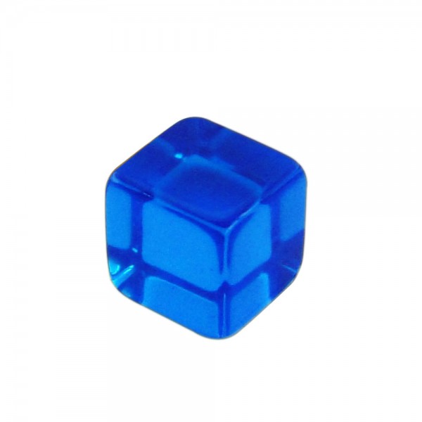 CUBO LISO RESINA TRANSLÚCIDO AZUL- 16x16x16 mm