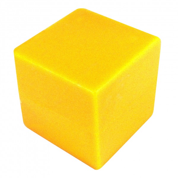 CUBO LISO PLÁSTICO OCO AMARELO - 35x35x35 mm