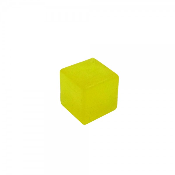 CUBO LISO PLÁSTICO TRANSLÚCIDO AMARELO - 10x10x10 mm