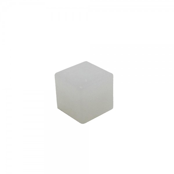 CUBO LISO PLÁSTICO TRANSLÚCIDO BRANCO - 10x10x10 mm