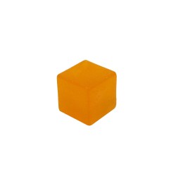 CUBO LISO PLÁSTICO TRANSLÚCIDO LARANJA - 10x10x10 mm