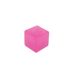 CUBO LISO PLÁSTICO TRANSLÚCIDO ROSA - 10x10x10 mm