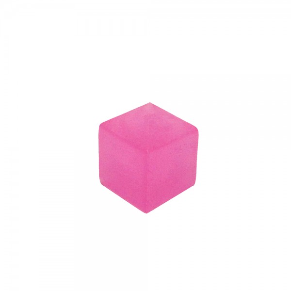 CUBO LISO PLÁSTICO TRANSLÚCIDO ROSA - 10x10x10 mm