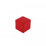 CUBO LISO PLÁSTICO TRANSLÚCIDO VERMELHO - 10x10x10 mm