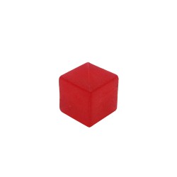 CUBO LISO PLÁSTICO TRANSLÚCIDO VERMELHO - 10x10x10 mm