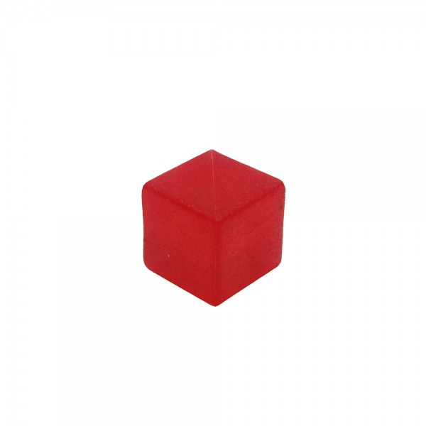 CUBO LISO PLÁSTICO TRANSLÚCIDO VERMELHO - 10x10x10 mm