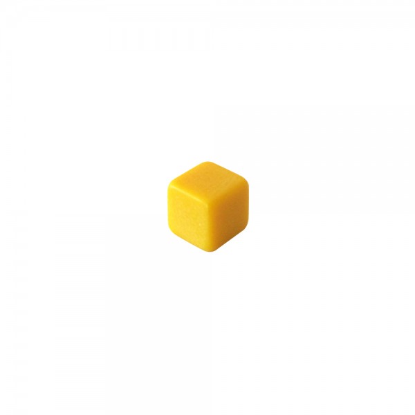 CUBO LISO RESINA AMARELO - 6x6x6 mm