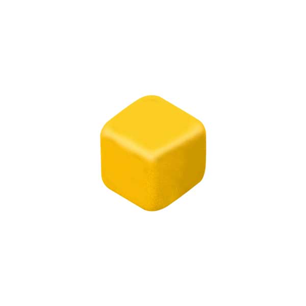 CUBO LISO RESINA AMARELO - 10x10x10 mm