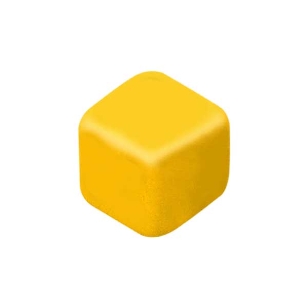 CUBO LISO RESINA AMARELO - 16x16x16 mm