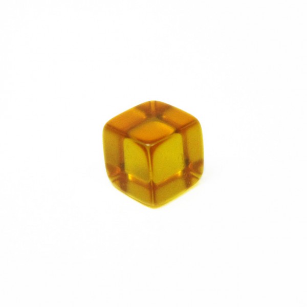 CUBO LISO RESINA TRANSLÚCIDO AMARELO - 10x10x10 mm