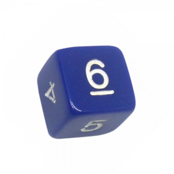 DADO RPG 6 LADOS AZUL - 16x16 mm