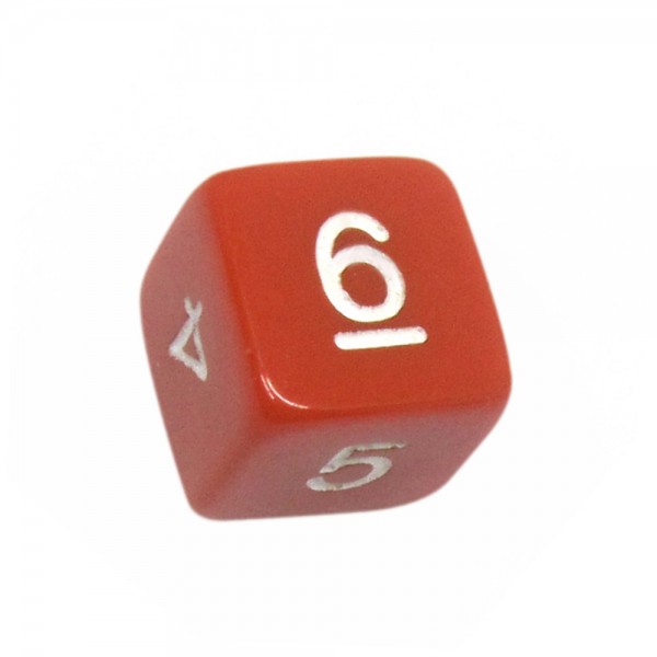 DADO RPG 6 LADOS LARANJA - 16x16 mm