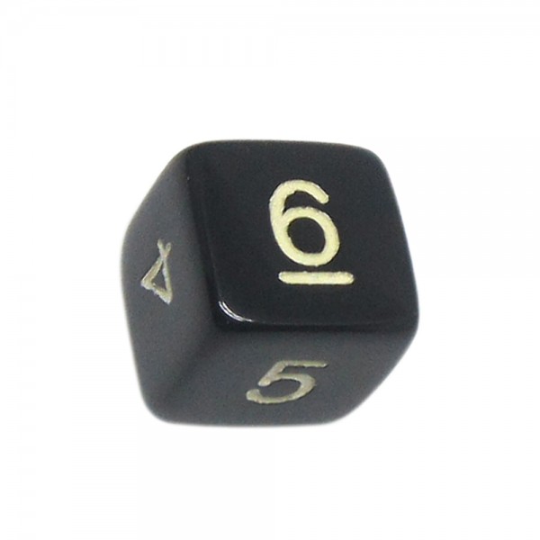 DADO RPG 6 LADOS PRETO - 16x16 mm