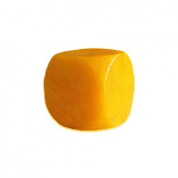 DADO / CUBO LISO PLÁSTICO FECHADO AMARELO - 16x16x16 mm