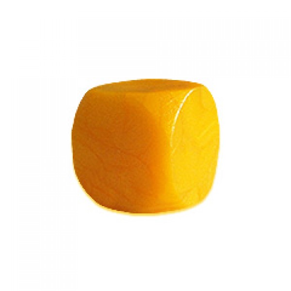 DADO / CUBO LISO PLÁSTICO FECHADO AMARELO - 16x16x16 mm