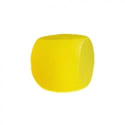 DADO / CUBO LISO PLÁSTICO TRANSLÚCIDO AMARELO - 16x16x16 mm