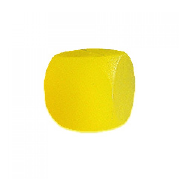 DADO / CUBO LISO PLÁSTICO TRANSLÚCIDO AMARELO - 16x16x16 mm