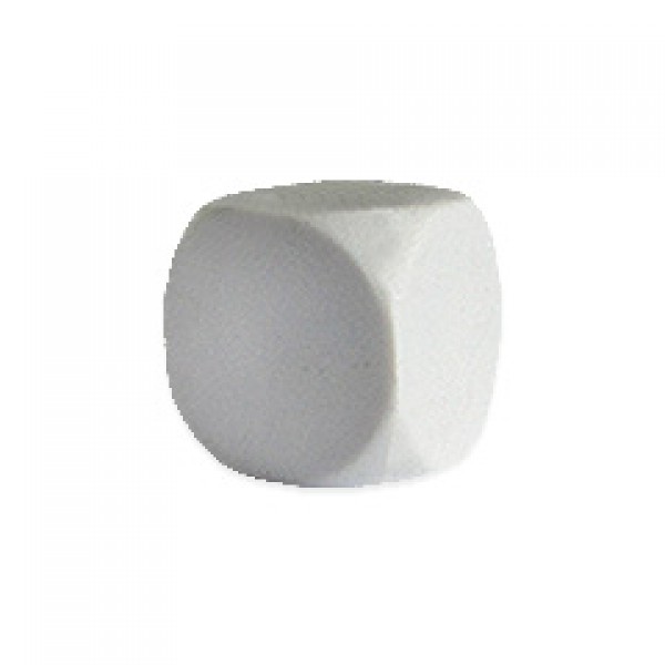 DADO / CUBO LISO PLÁSTICO FECHADO BRANCO - 16x16x16 mm