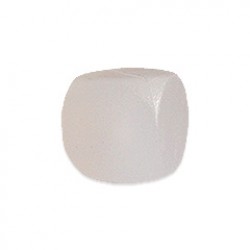 DADO / CUBO LISO PLÁSTICO TRANSLÚCIDO BRANCO - 16x16x16 mm