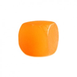 DADO / CUBO LISO PLÁSTICO TRANSLÚCIDO LARANJA - 16x16x16 mm