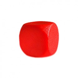DADO / CUBO LISO PLÁSTICO FECHADO VERMELHO - 16x16x16 mm