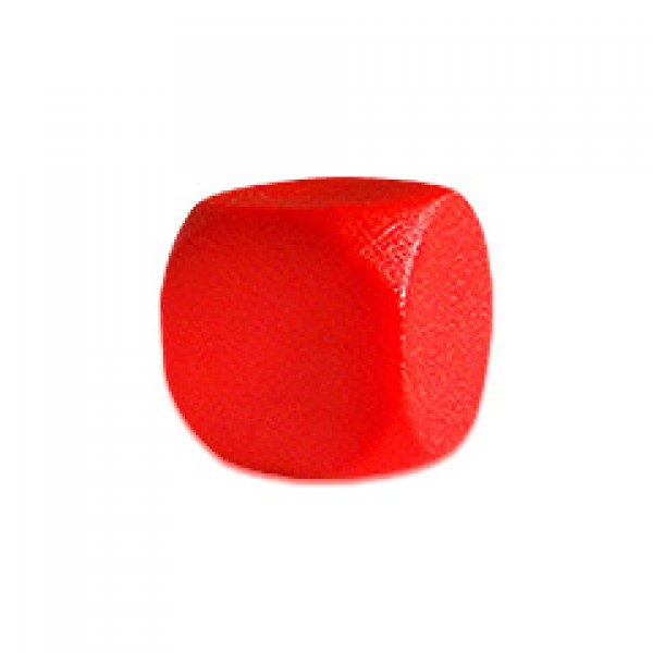 DADO / CUBO LISO PLÁSTICO FECHADO VERMELHO - 16x16x16 mm